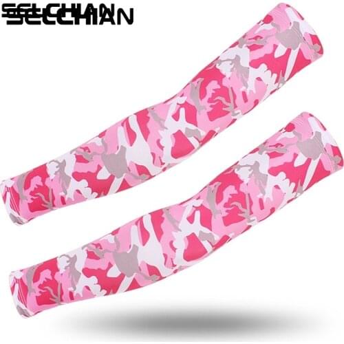 Hot NEW 1 Pair Uv Protection Cycling Arm Warmers Sports Bicycle Camouflage Arm Sleeves Sunscreen Fishing Camping Arm Covers
