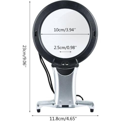 1pc Hands Free LED Magnifier Reading Magnifying Lens Neck Wear Jewelry Loupe 100mm R7UB