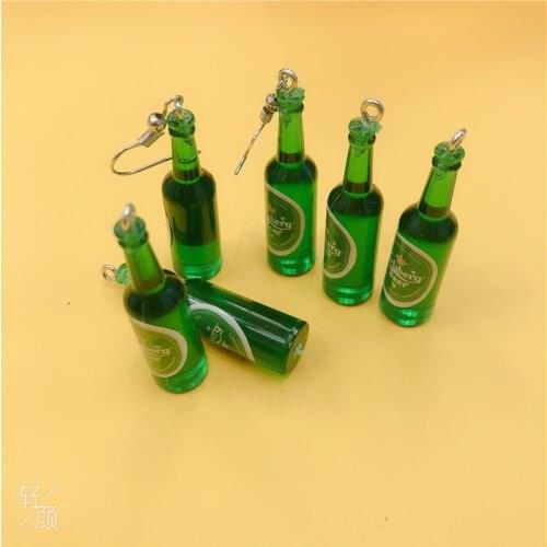 10pcs 3D Beer Resin Charms Earring Keychain Necklace Pendant Jewlery Findings Phone Case DIY