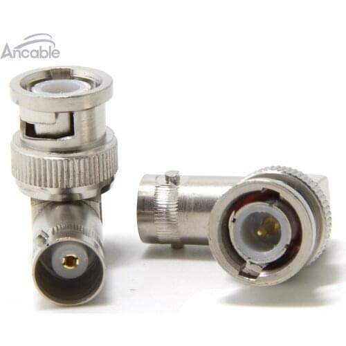 2Pcs Adapter 90 Degree BNC Plug Male To BNC Female Jack RF Connector Right Angle M/F