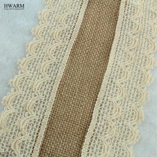 5yard jute linen lace Christmas Wedding ribbon Pure Sesame Strip Pure Cotton Edge Rough Sesame Strip Pastoral Natural Jute Roll