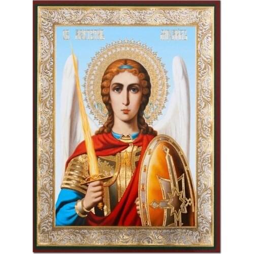 5D Archangel Michael Diamond Painting Full Square Round Drill Diamond Embroidery Icon Orthodox Religion Art Home DecorZP-3212
