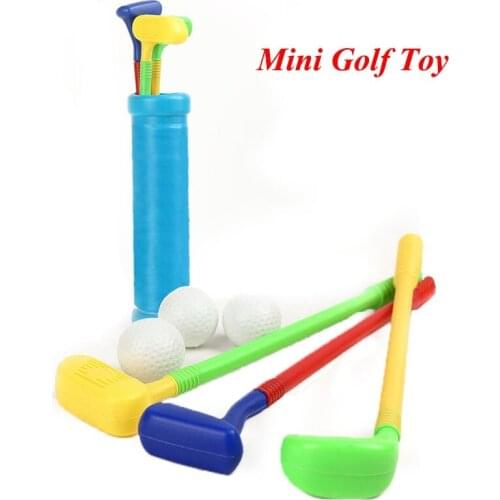 6PCS/SET (3 Balls and Cue) Plastic Golf Outdoor Toys Ball Fashion Sports Toys Parent-child Exercise Kindergarten Training