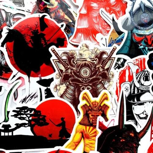 60pcs Japan Samurai Bushido Spirit Style Art Stickers for Mobile Phone Laptop Guitar Suitcase Skateboard Bike Car Decal Stickers