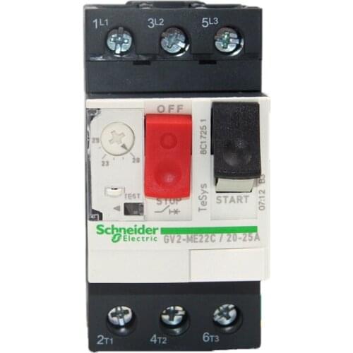 Authentic Motor thermal magnetic circuit breaker button 3P GV2ME22C motor protection switch setting current range 20-25A 15KA