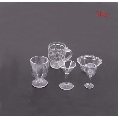 5Pcs Wineglass kitchen juice charm model for doll house mininature accessories for 18 Inch Doll&43CM Baby Born Doll