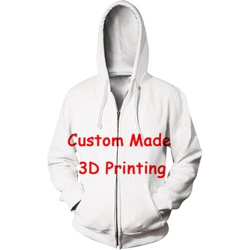 Jumeast Brand Men Women 3D Printed Zipper Hoodies Create Your Own Customer Design Anime/Photo/Star/Logo DIY You Want