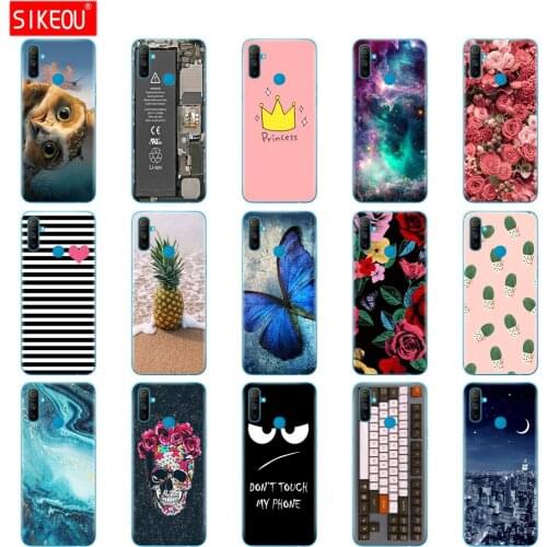 For Realme C3 Case Soft Silicon TPU Back For OPPO Realme C3 RMX2020 C 3 RealmeC3 Protective Phone Cover 6.5" Flower Cartoon