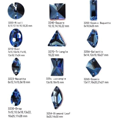 CTPA3bI Sapphire Sewn Crystal Rhinestones Blue Strass DIY Dancing Dress Decoration Needlework Sewing Clothes Bags Accessories