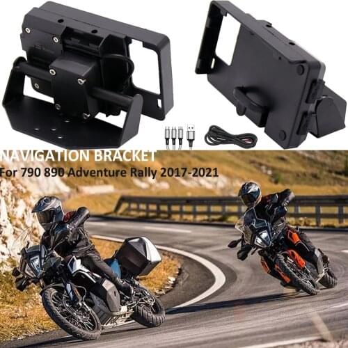 Motorcycle Mobile Phone GPS Navigation Bracket USB Charging Holder Fits For 790 890 ADV Adventure New Rally 2017-2021