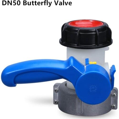 DN50 Butterfly Valve for IBC Tote Tank 75mm Water Adapter for 1000L water Container Polypropylene Replace valve