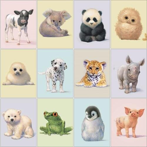 Evershine 5D DIY Diamond Painting Tiger Full Square Round Diamond Embroidery Cartoon Dog Cross Stitch Animals Childrens Gifts