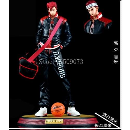Anime SLAM DUNK Figure Sakuragi Hanamichi 1/6 Action Figure Sakuragi Hanamichi Change Head Figurine Model Doll Gift 32cm