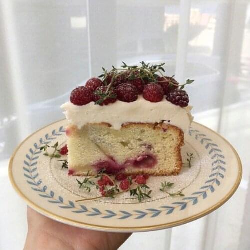 Golden Stroke Ceramics Dish Breakfast Fruit Salad Plate Dessert Candy Tray Western Steak Dishes Platees Kitchen Supplies