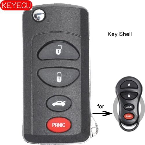 KEYECU Folding Remote Key Shell 2B/2+1B/3B/3+1B for Chrysler 300M Town & Country Concorde Dodge Jeep Plymouth Uncut Blade