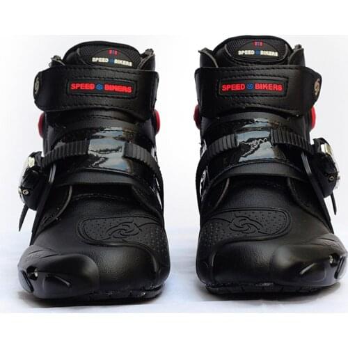 Motorcycle Boots A9003 SPEED road moto Racing Motocross Men Shoes Motorbike Black red size 40-47