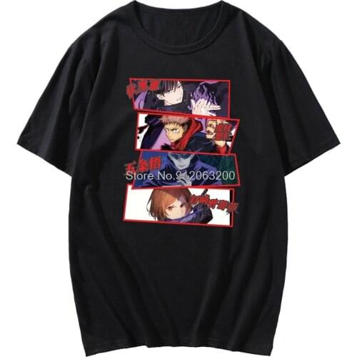 Japanese Anime Print mens T-shirt Funny Mens T-shirt Jiu-Jitsu Kaisen T-shirt Summer Fashion Short Sleeve T-shirt