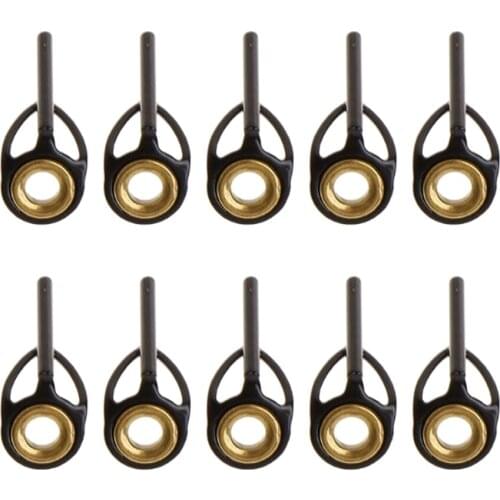 10x Fishing Top Rod Guide Ring Line Tip 0.9mm-1.6mm Stainless Steel DIY Eye Rings Pole Repair Kit Replacement Accessories