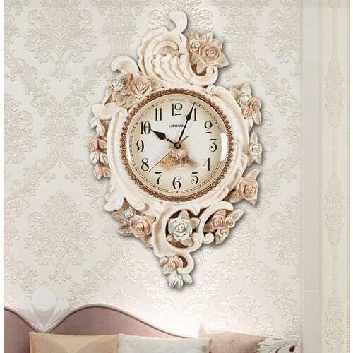 Large European Wall Clock Vintage Creative Art Luxury Silent Living Room Wall Clock Decoracion Hogar Home Decoration New DA60WC