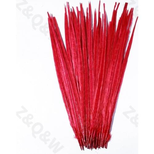 Natural 35-55CM Pheasant Tail Destaining Big Red 10-100PCS DIY Craft Jewelry Performance Costume Headband Decoration