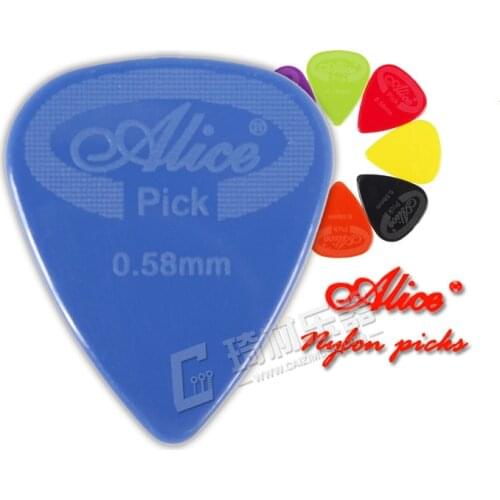 Alice Anti-slip Max Grip Nylon Guitar Picks Plectrums, Gauge 0.58mm/0.71mm/0.81mm/0.96mm/1.20mm/1.50mm