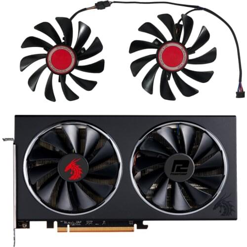 2pcs/Set 95mm FDC10U12S9-C Alternative GPU Video Cooler Fan For Powercolor AXRX 5700 XT 8GBD6-3DHR VGA Graphics Card Cooling