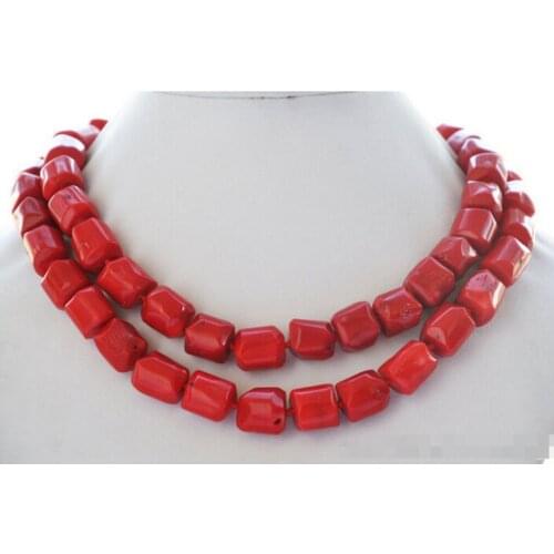 Lovely Fine natural 32" 13x15mm massive red coral bead pendant NECKLACE 32inch Nobility Womans jewelry PNS111