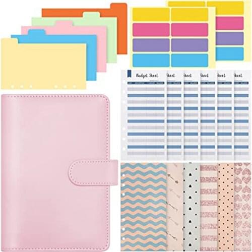 A6 PVC Notebook Binder, Budget Planner Organizer Suitable for Use As a Cash Envelope Wallet in School and Family