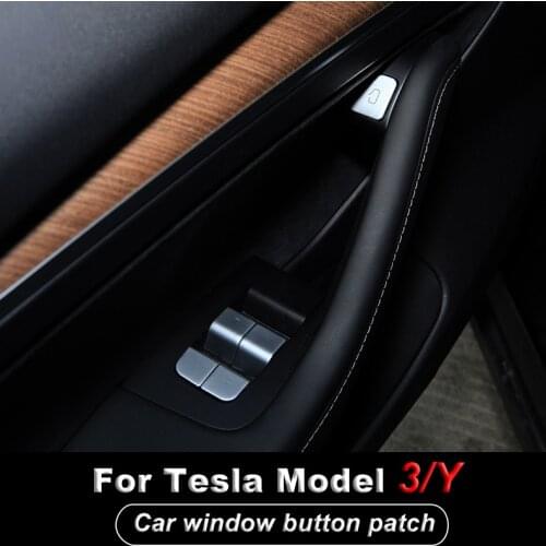 Car Window Button Patch for Tesla Model 3 Model Y 2021 Window Lift Button 11-Piece Set Modification Decoration Accessories
