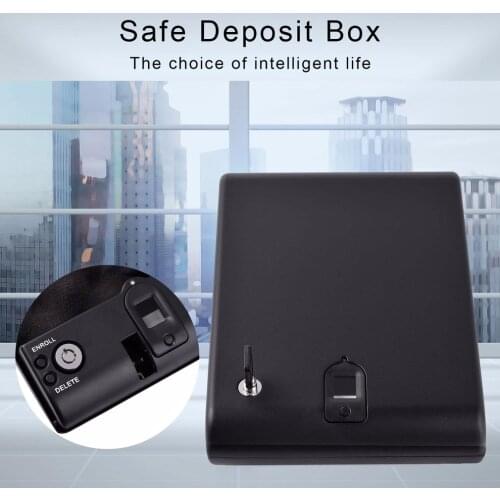 Portable gun safes Fingerprint Safe Box Fingerprint Sensor secret Box Security Keybox Strongbox for Valuables Jewelry Cash safe