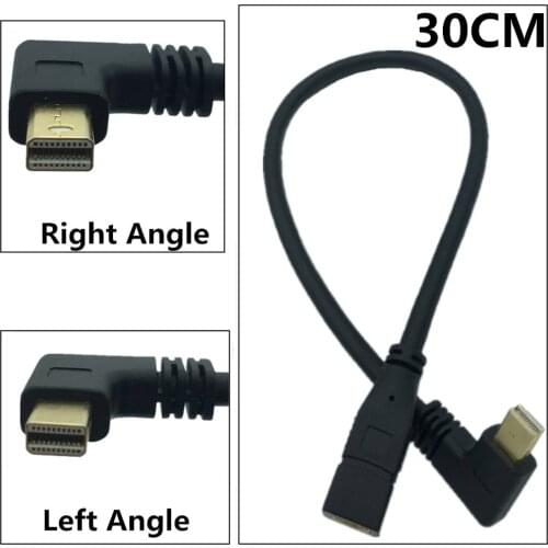 Gold-plated elbow mini DP Apple computer Mini DP male to female test extension cable Mini Display Port 0.3m