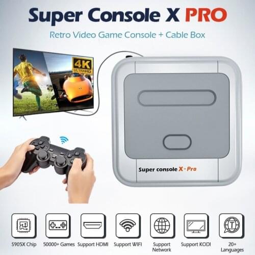 Super Console X PRO 4K HD Retro WiFi HDMI Build-in 50+ Emulators 50,000 Games TV Box Video Game Console For PS1/N64/DC/NDS