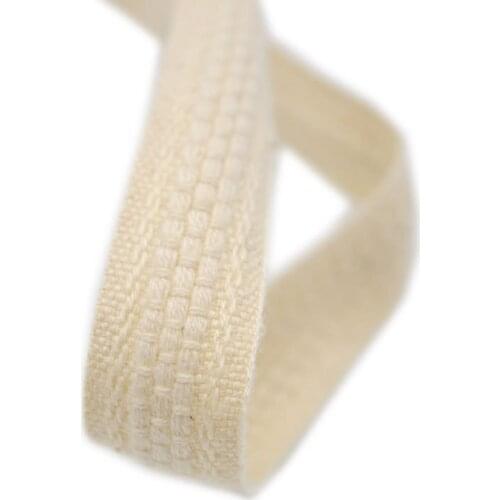15 mm Wide Pure Cotton Webbing Three Vertical Lines In The Middle Of The Sewing 3 D Webbing 50 Yards Soft Lace Accessories