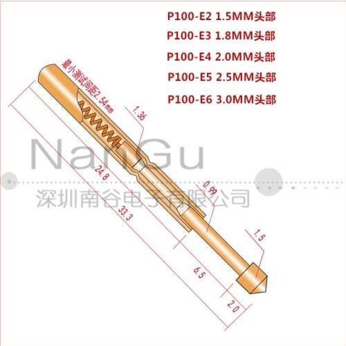 Test Probe P100-E2 E3 E4 E5 E6 1.5mm 1.8 2.0 2.5 3. Conical Tip
