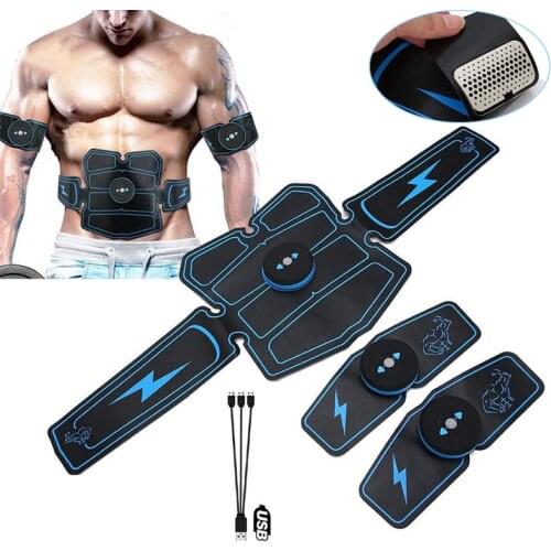 Abdominal Muscle Stimulator Trainer Toning Belt Workouts USB Charging EMS Electric Training Weight Loss Body Slimming Massager