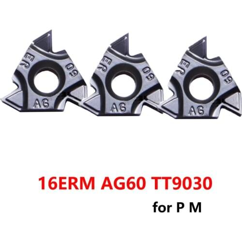 Carbide Inserts 16ERM AG60 TT9030 16ER Turning Tool for Threading process Steel & Stainless CNC Original Cutting High Hardness