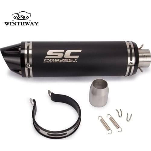 WINTUWAY 51MM Universal Motorcycle Exhaust Systems Motorcycle Stainless Steel Exhaust Pipe Muffler Racing Moto Exhaust B-EP254