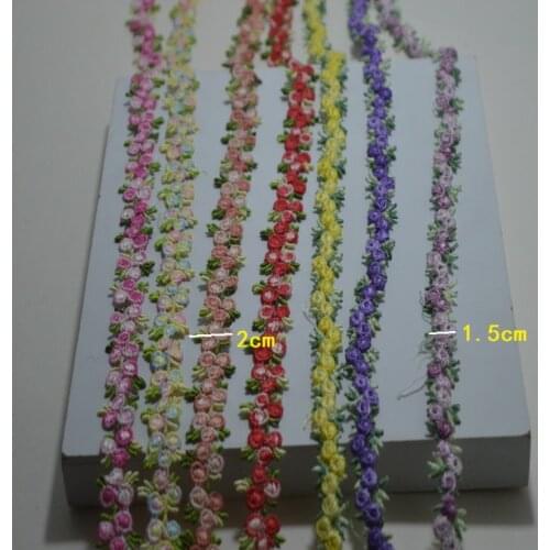 2 Yards/lot 10 Colors Water Soluble Cherry Floral Lace Applique Trim Sewing Fabrics Lace Trimming Garment Cheongsam Curtain