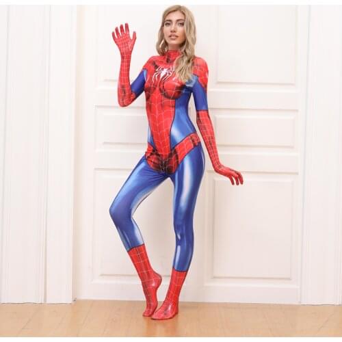 Adult Ladies Spiderman Cosplay Costumes, Halloween Superhero Costumes, Zentai Costumes for Girls and Women