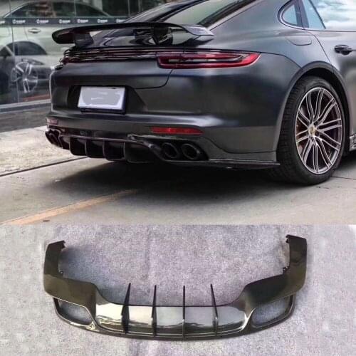 Carbon fiber Rear Bumper Lip Spoiler Diffuser Cover For Porsche Panamera 971 2017 2018 2019