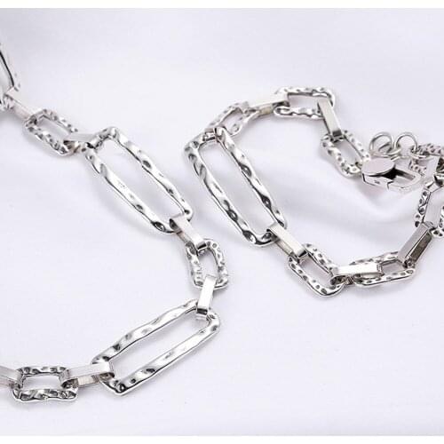 New real S925 sterling silver woman bracelet personality creative irregular splicing clavicle chain solid 925 silver jewelry