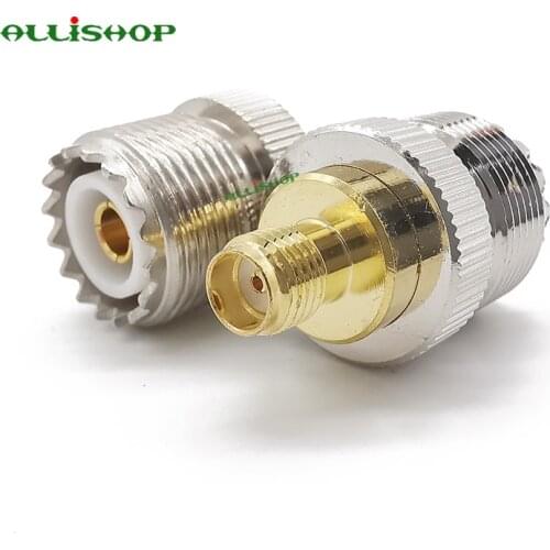 1Pcs SMA-UHF RF Coax Adapter SMA Female to SO239 Female UHF Jack SO-239 Antenna Cable Connector for BAOFENG UV-5R Series Radio