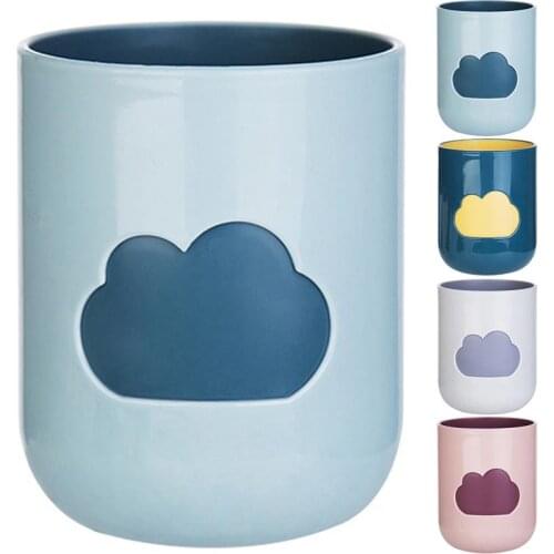 1pc Bathroom Cup Creative Non-Slip Cloud Pattern Plastic Toothbrush Cup Toothbrush Holder Container Home Cleaning Supplies