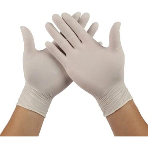 100 pcs/box Disposable latex protective gloves thickened white rubber latex gloves kitchen dishwashing gloves