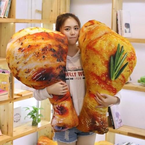 110CM Simulation Chicken Plush Toys Creative Real Life Food Pillow Fried chicken Stuffed Dolls for Children Kids Birthday Gifts