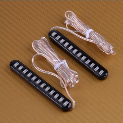 2pcs Motorcycle Waterproof LED Strips Switchback Flowing Water Licence Plate Turn Signal Brake License plate Light Indicator