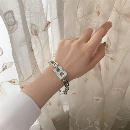 2020 French Retir Fashion New Design Gold Sliver Color Letter B Pendant Detachable Bracelet Set For Womn Men Jewelry Party