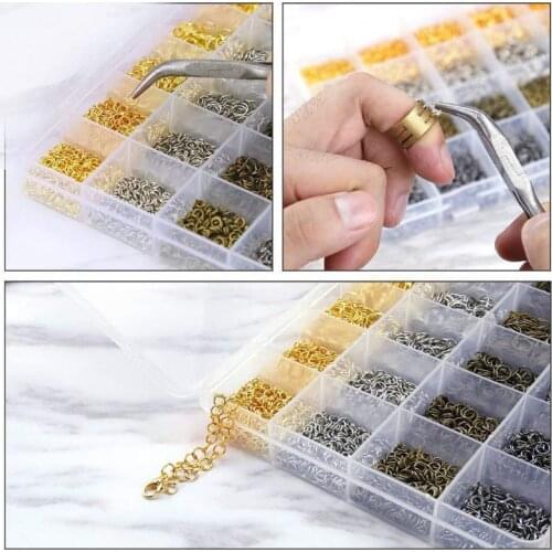 3000 PCs Silver Gold Bronze Color Alloy Open Jump Rings For DIY Jewelry Making Components Mixed 1 Box