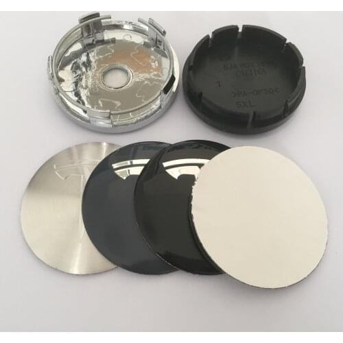 4pcs 56mm 60mm TESLA MODEL X S 3 Car Wheel Center Cap Badge covers emblem sticker car Styling accessories