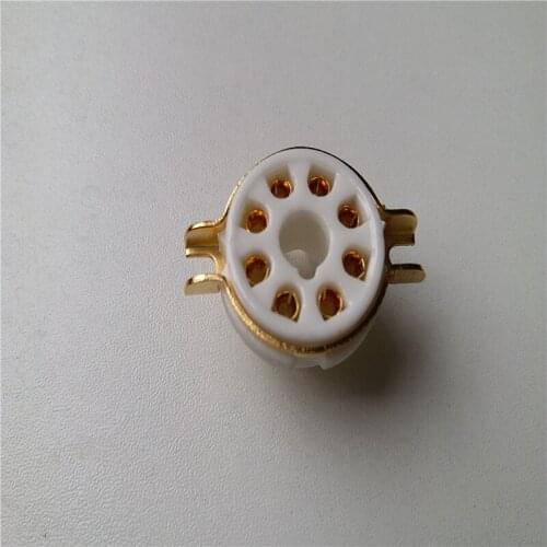 4pcs ceramic tube socket seat GZC8-Y-1-G 8 pin seat tube socket golden foot for EL34 KT88 6550 KT66